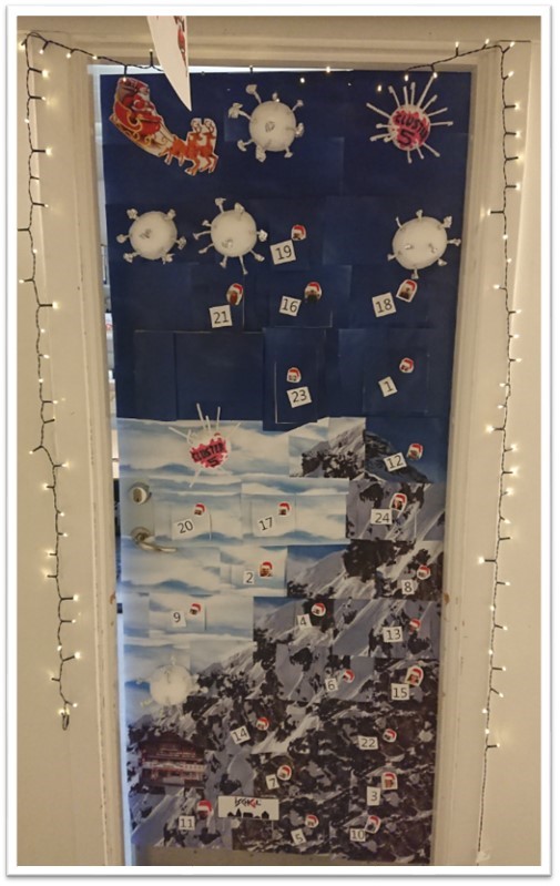 Photo of lab door from Christmas competition 