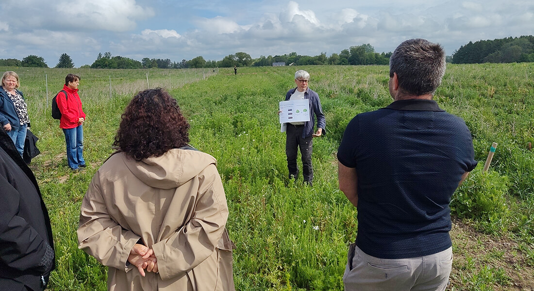 Per Gundersen presenting the setup of the soil inoculation experiment